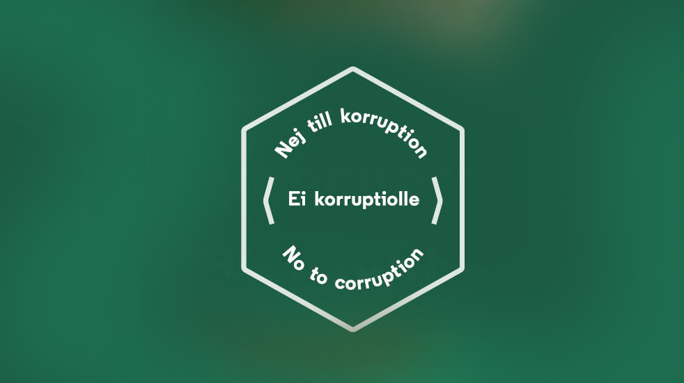 Ei korruptiolle. Nej till korruption. No to corruption.