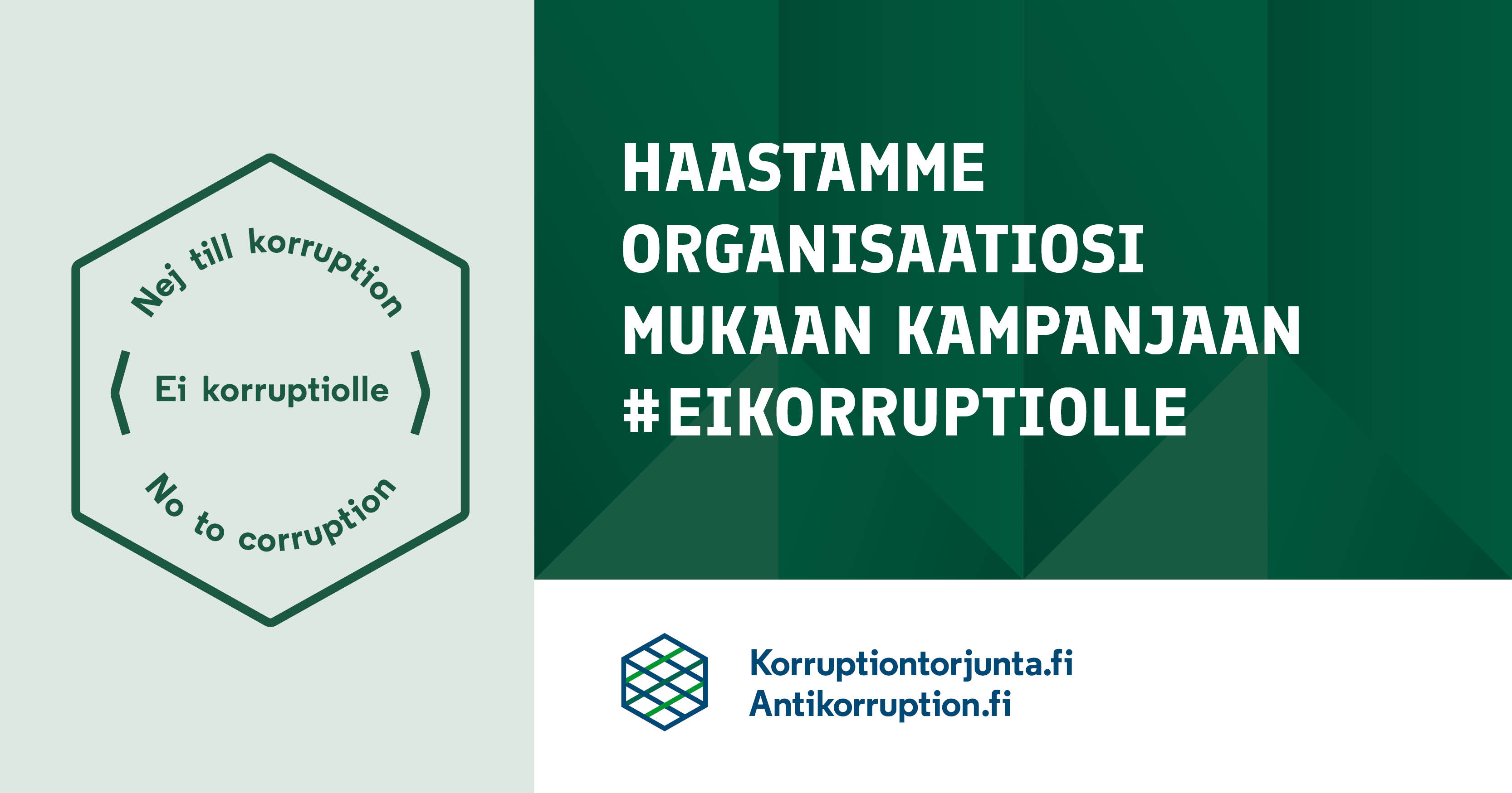 sano ei korruptiolle-kampanjan kuvamateriaali