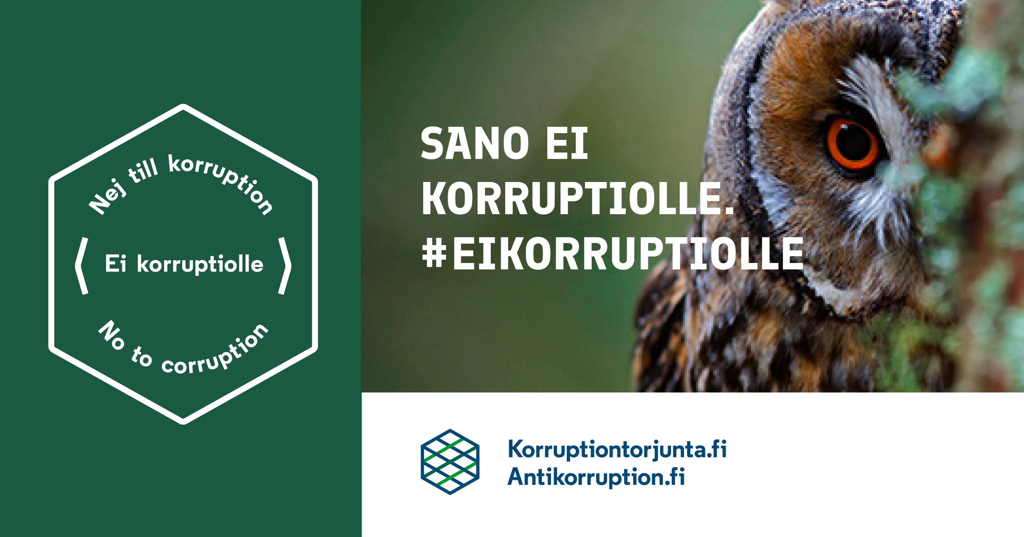 sano ei korruptiolle-kampanjan kuvamateriaali