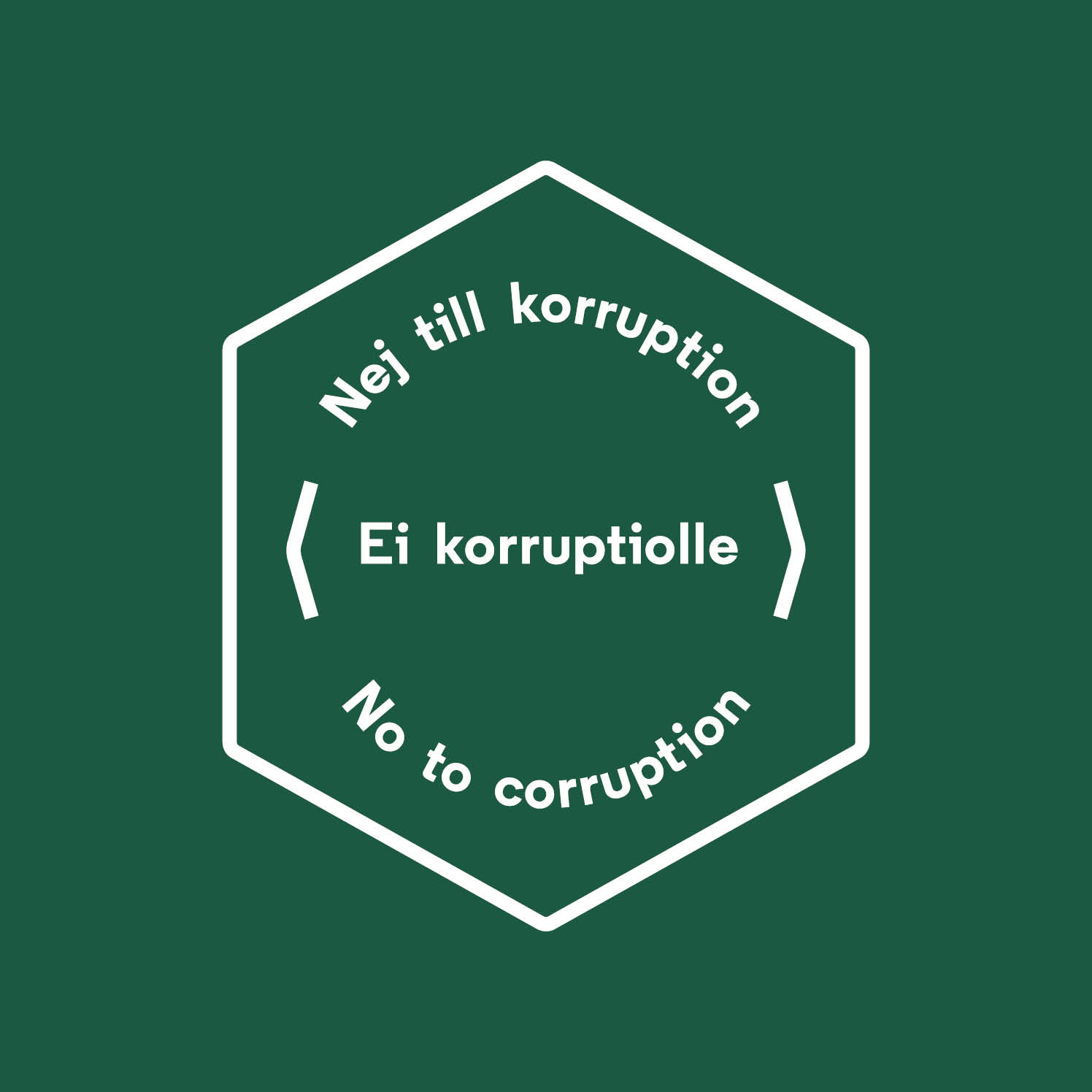Nej till korruption märket för kampanj