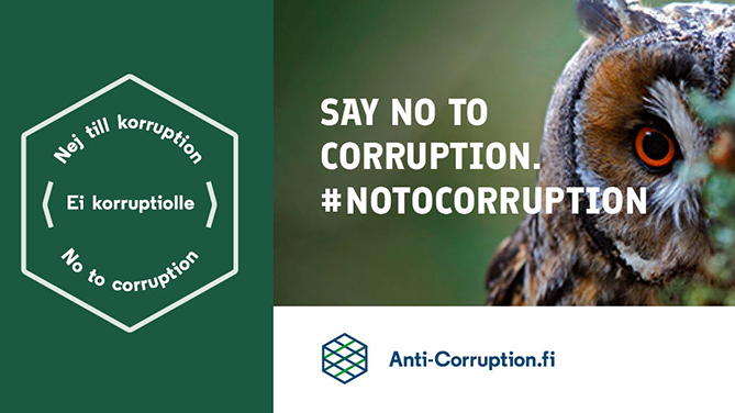 ‘Say no to corruption’ campaign invites organisations to build a Finland where corruption cannot take hold